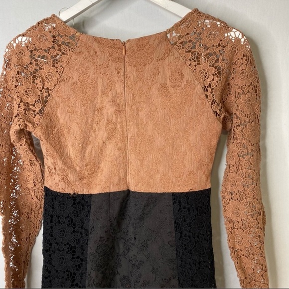 Champagne and Strawberry Anthropologie Mini Dress Color block dress - Picture 6 of 9